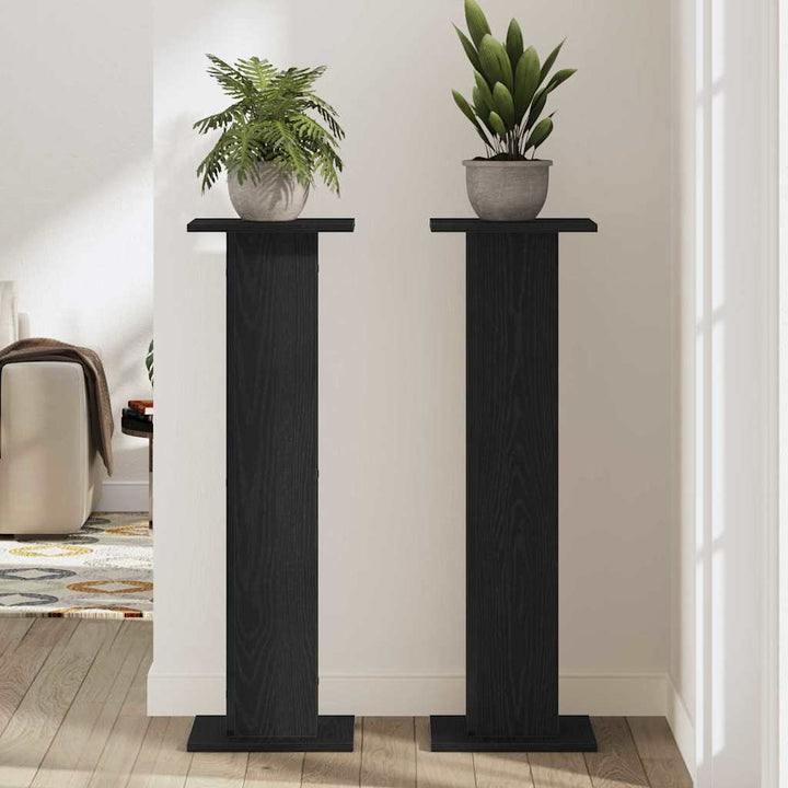Planteholder 2 pcs Sort eg 30 x 30 x 95 cm Konstrueret træ
