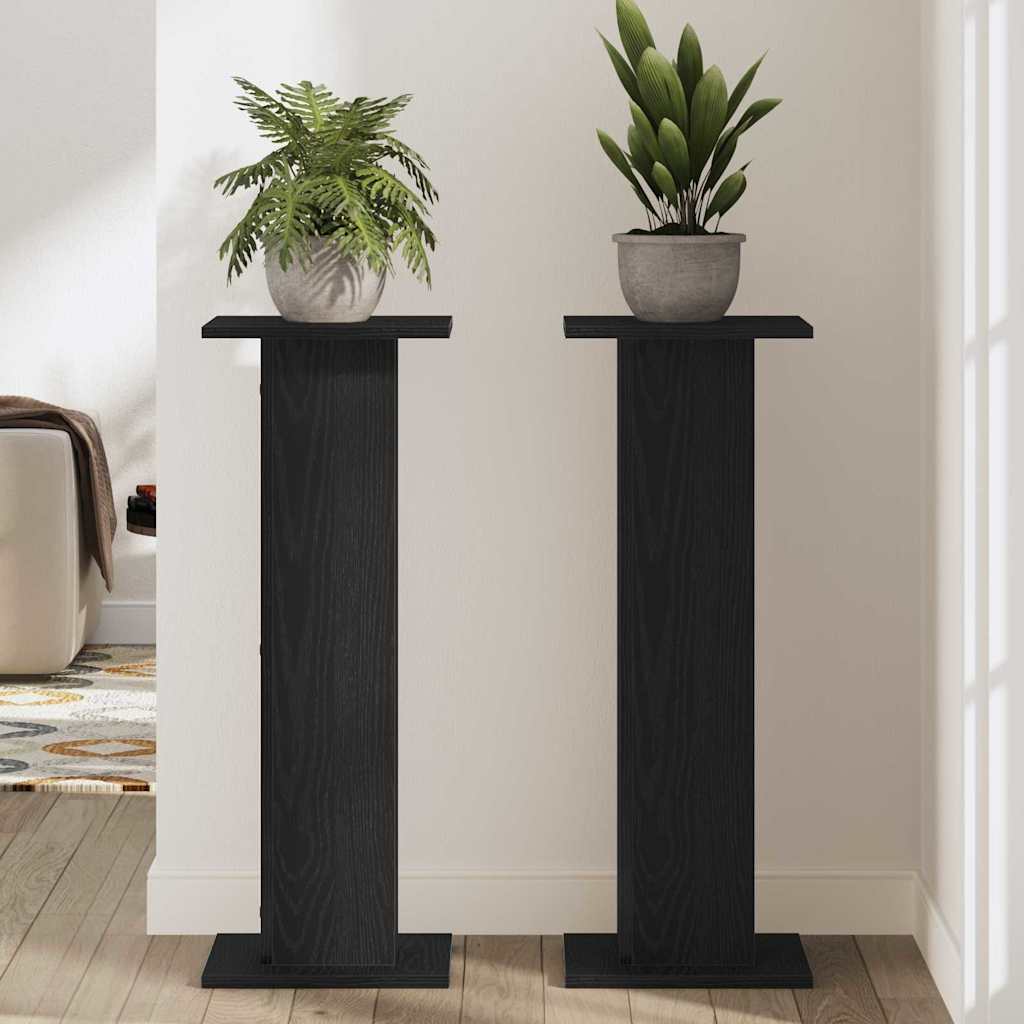 Planteholder 2 pcs Sort eg 30 x 30 x 80 cm Konstrueret træ
