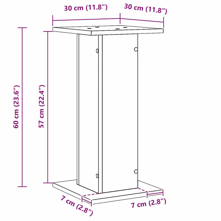 Planteholder 2 stk. Sort eg 30 x 30 x 60 cm Konstrueret træ