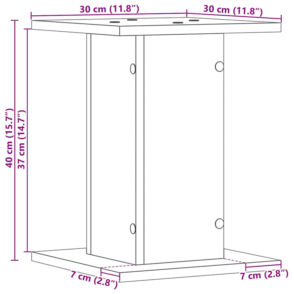 Planteholder 2 pcs Sort eg 30 x 30 x 40 cm Konstrueret træ