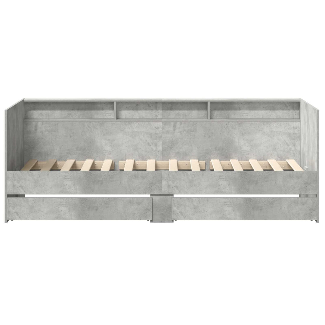 Dagbed med skuffe Grå 90 x 200 cm Konstrueret træ