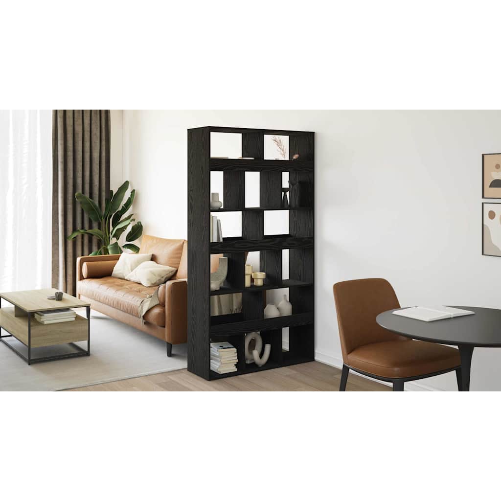 Bogskab 15 niveauer 100 x 33 x 93.75 cm Konstrueret træ Sort eg