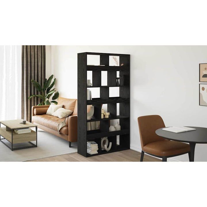 Bogskab 15 niveauer 100 x 33 x 93.75 cm Konstrueret træ Sort eg