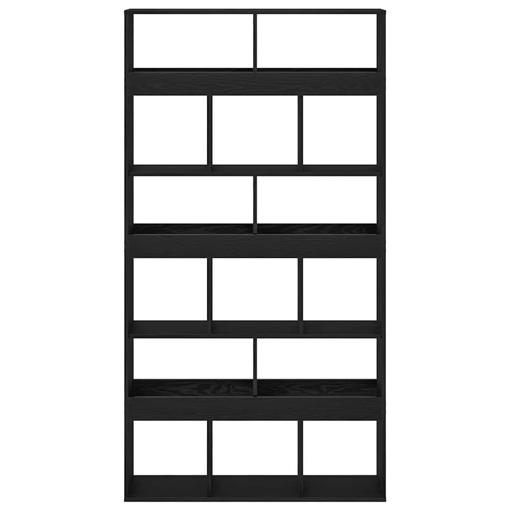 Bogskab 15 niveauer 100 x 33 x 93.75 cm Konstrueret træ Sort eg