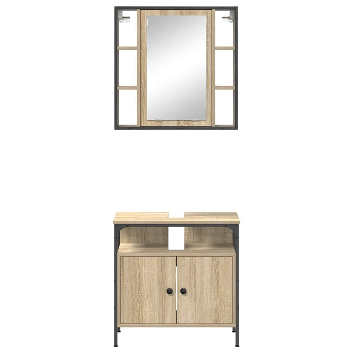 Badeværelsesmøbel sæt 2 stk. Brun 60 x 30 x 60 cm