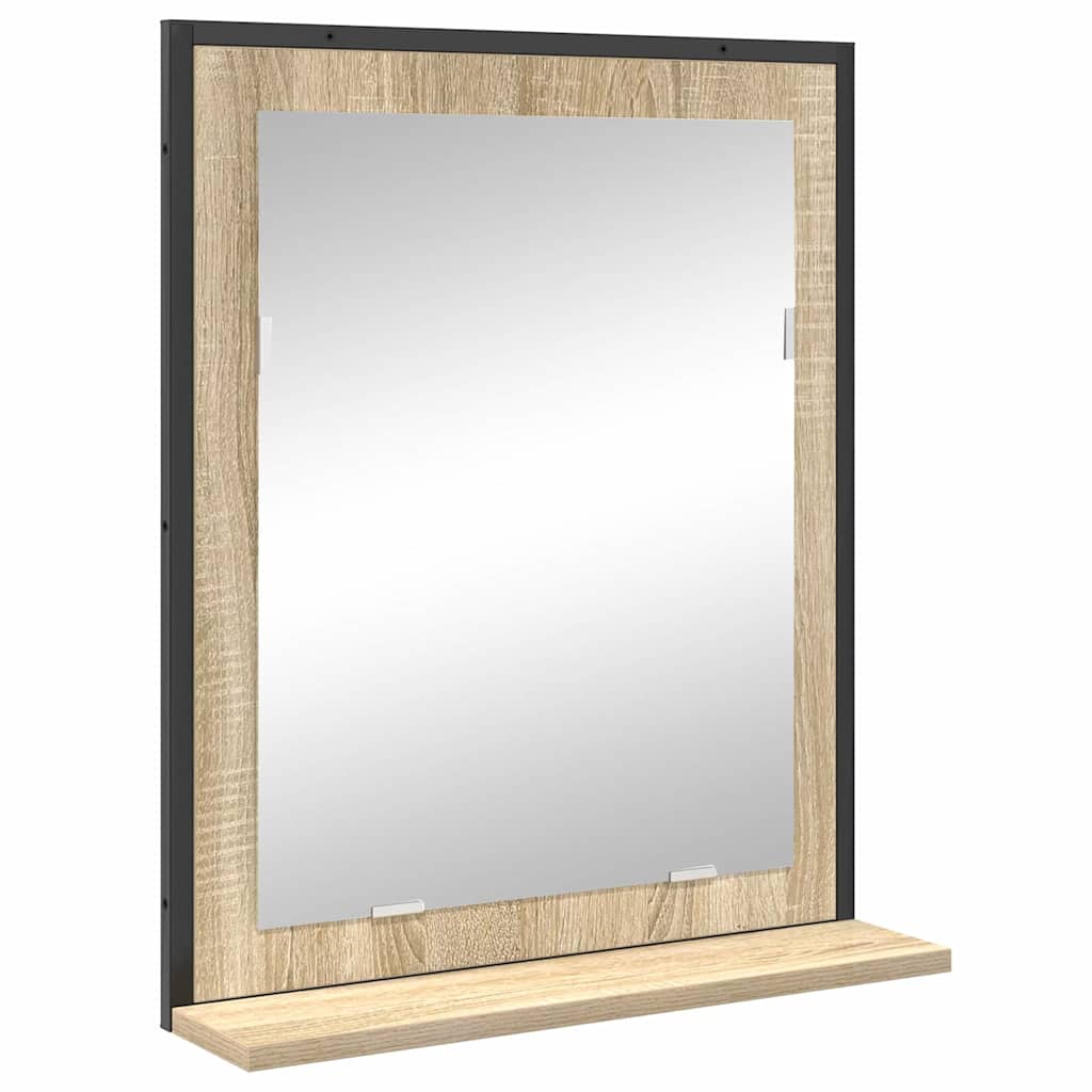 Badeværelsesmøbel sæt med hylde 3 pcs Brun Konstrueret træ