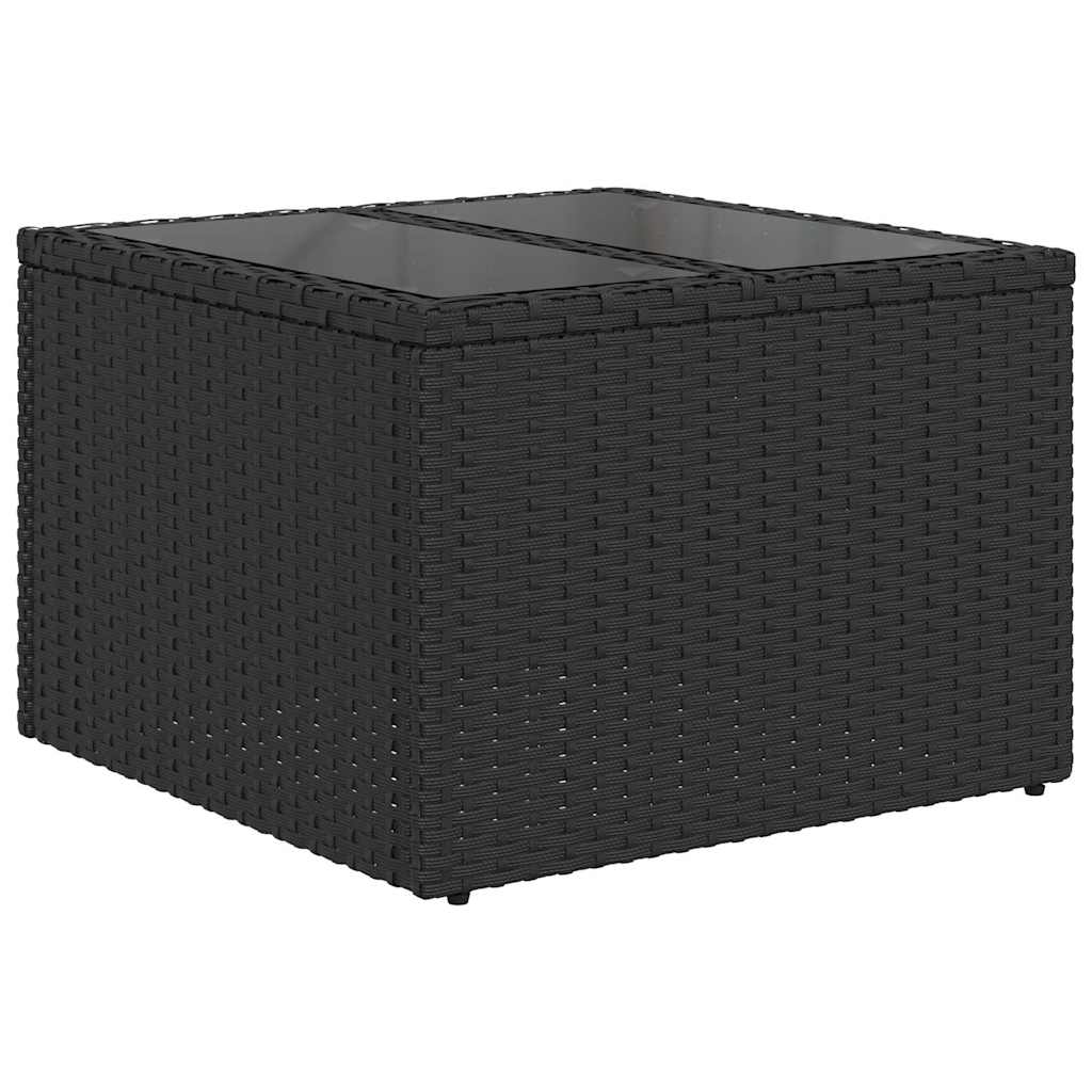 Havesofa Sæt 8 stk. Sort polyrattan