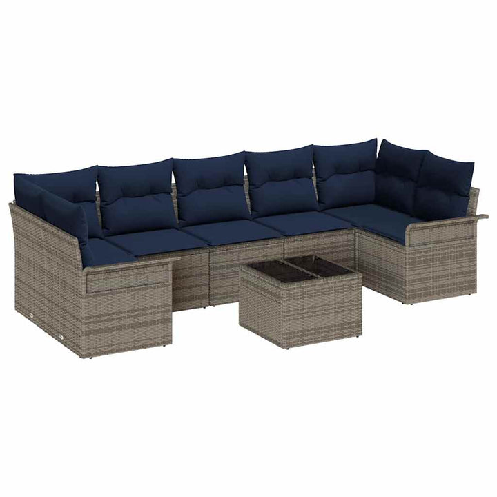 Havesofa Sæt 8 stk. Grå polyrattan