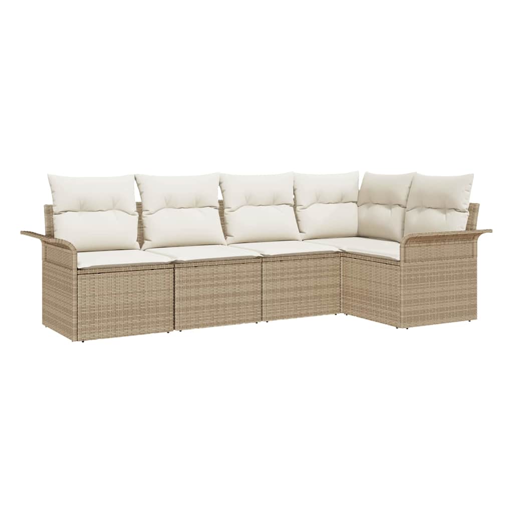 Havesofa Sæt med pude 5 pcs polyrattan