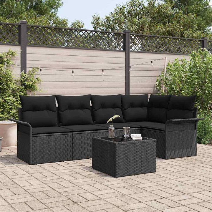 Havesofa Sæt med pude 6 pcs polyrattan