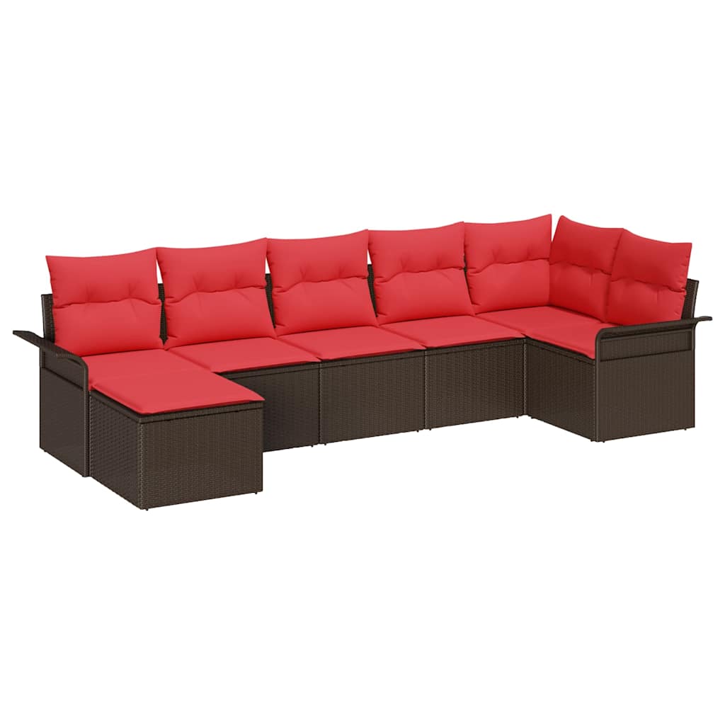 Havesofa Sæt med pude Brun polyrattan