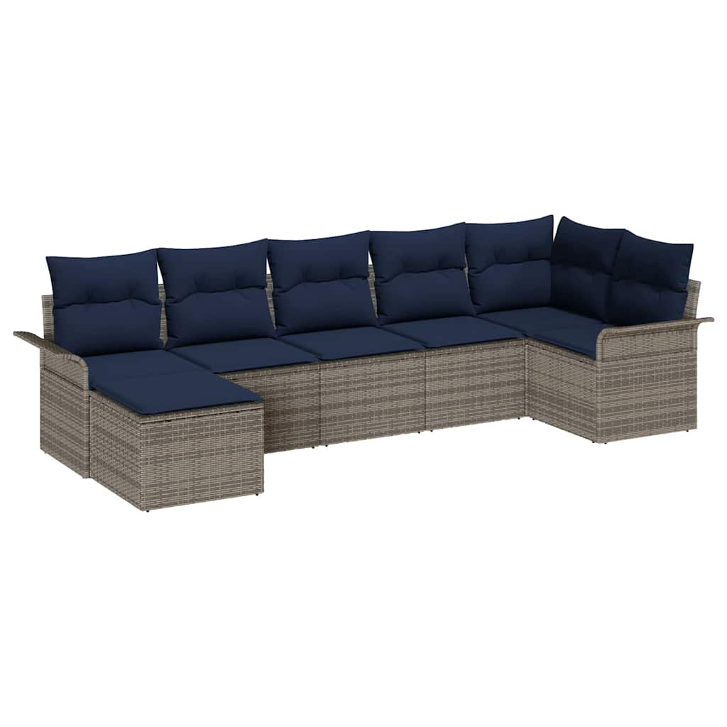 Havesofa Sæt med pude Grå polyrattan