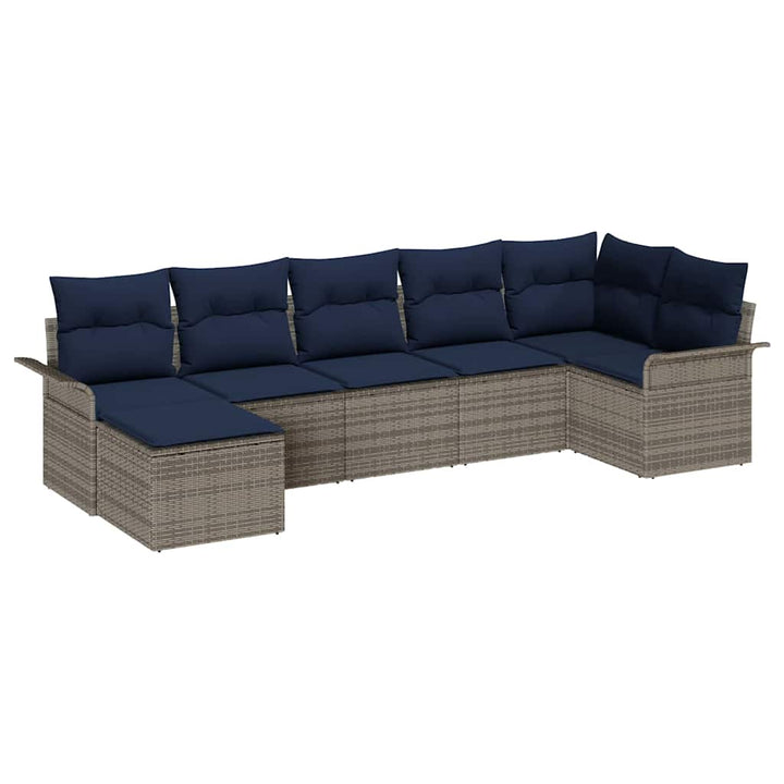 Havesofa Sæt med pude Grå polyrattan