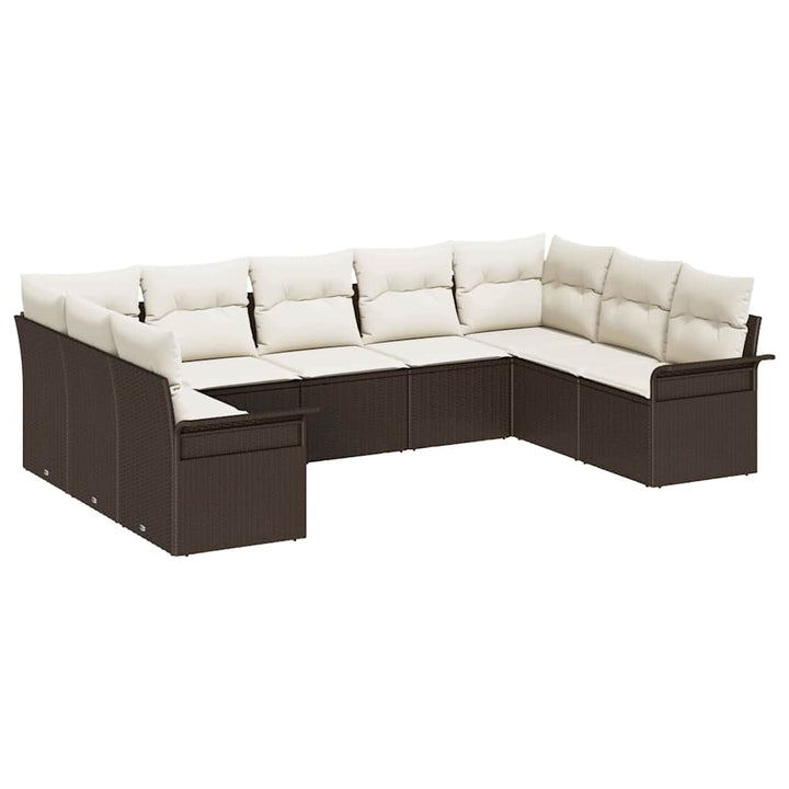 Havesofa Sæt med pude Brun polyrattan