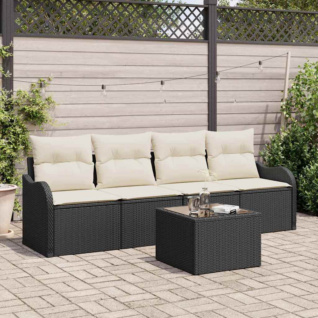 Havesofa Sæt Sort polyrattan