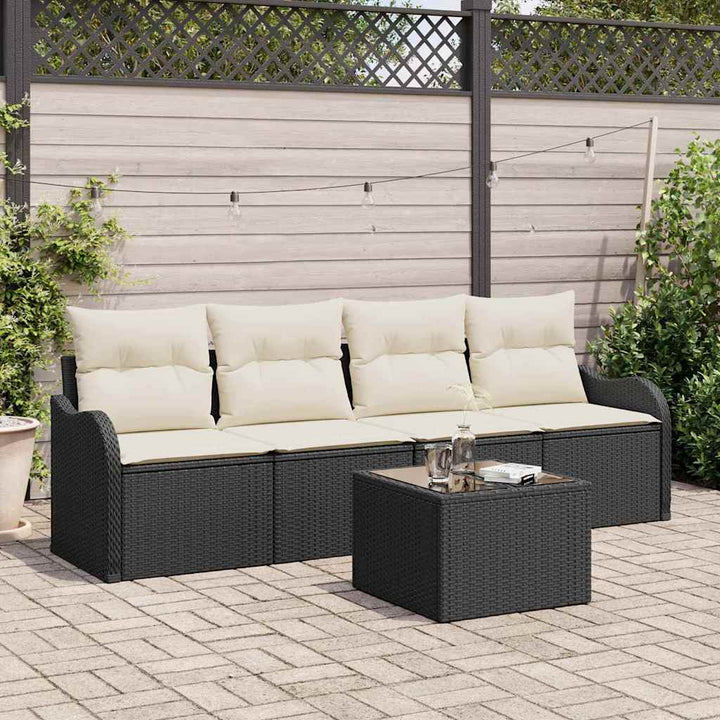 Havesofa Sæt Sort polyrattan