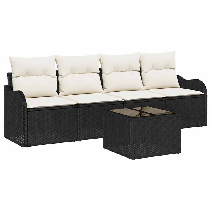 Havesofa Sæt Sort polyrattan