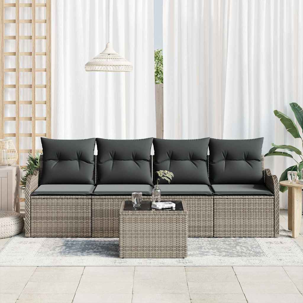 Havesofa Sæt Grå polyrattan