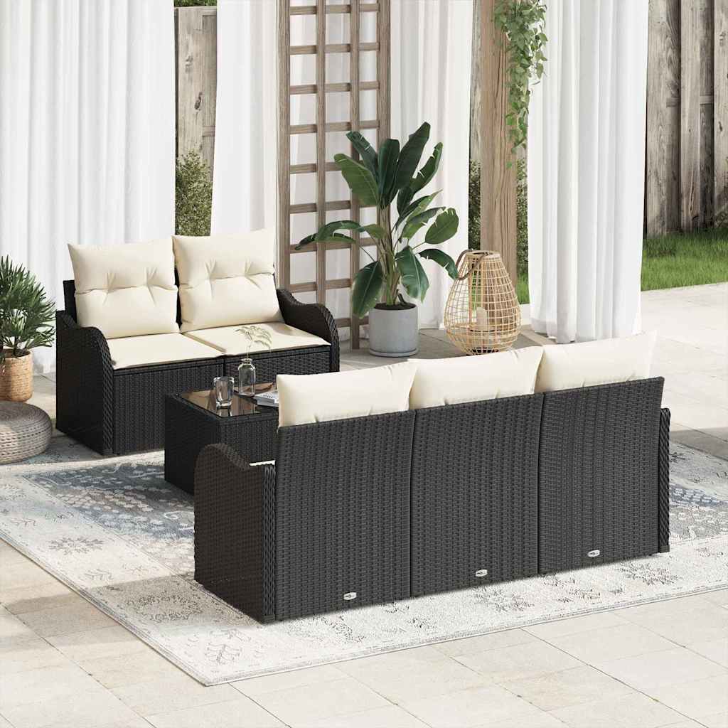 Havesofa Sæt Sort polyrattan