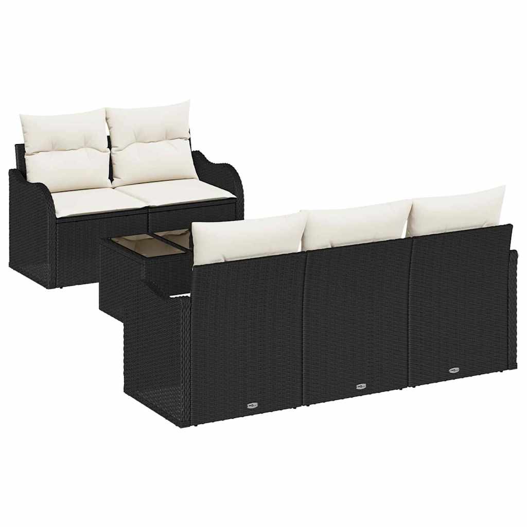Havesofa Sæt Sort polyrattan