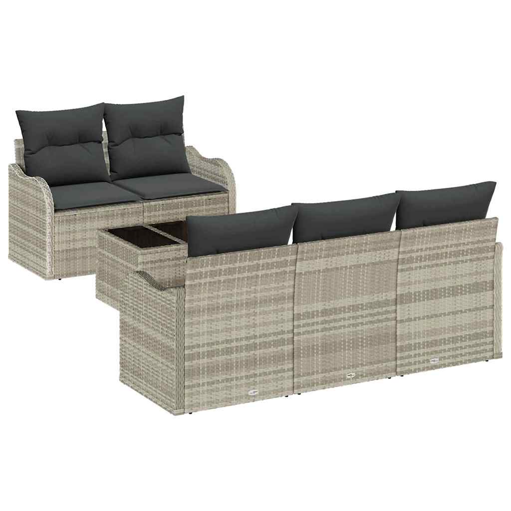 Havesofa Sæt Lysegrå polyrattan