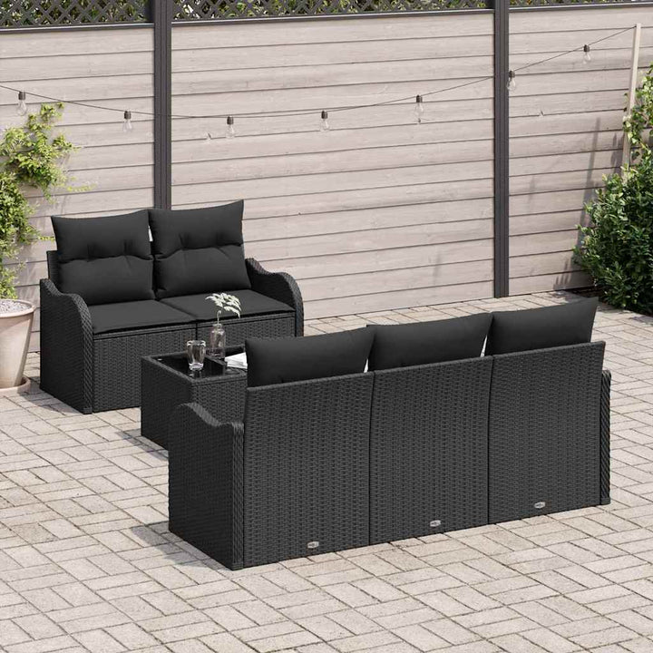 Havesofa Sæt Sort polyrattan