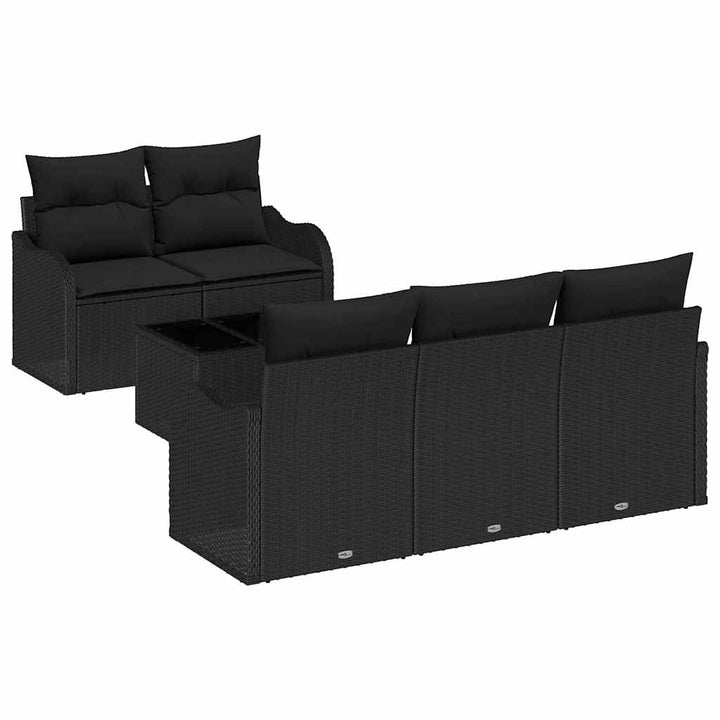 Havesofa Sæt Sort polyrattan