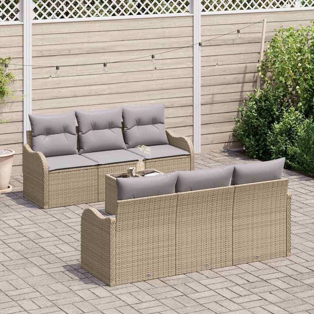 Havesofa Sæt Beige 55 x 55 x 37 cm polyrattan