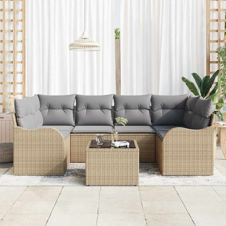 Havesofa Sæt Beige 55 x 55 x 37 cm polyrattan