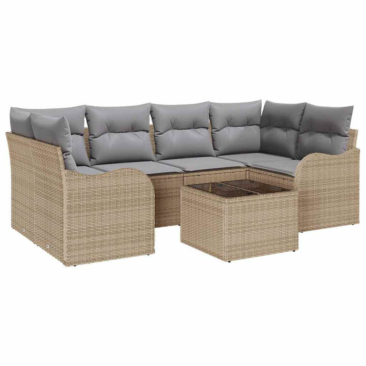 Havesofa Sæt Beige 55 x 55 x 37 cm polyrattan