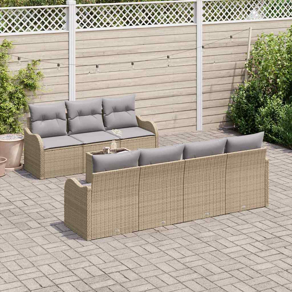 Havesofa Sæt Beige 55 x 55 x 37 cm polyrattan