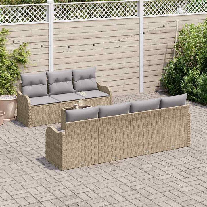 Havesofa Sæt Beige 55 x 55 x 37 cm polyrattan
