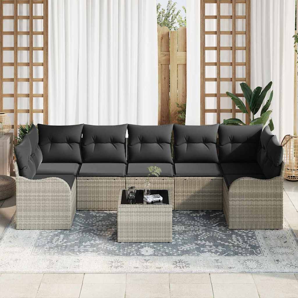 Havesofa Sæt Lysegrå 55 x 55 x 37 cm polyrattan