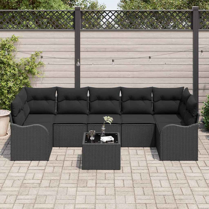 Havesofa Sæt Sort 55 x 55 x 37 cm polyrattan