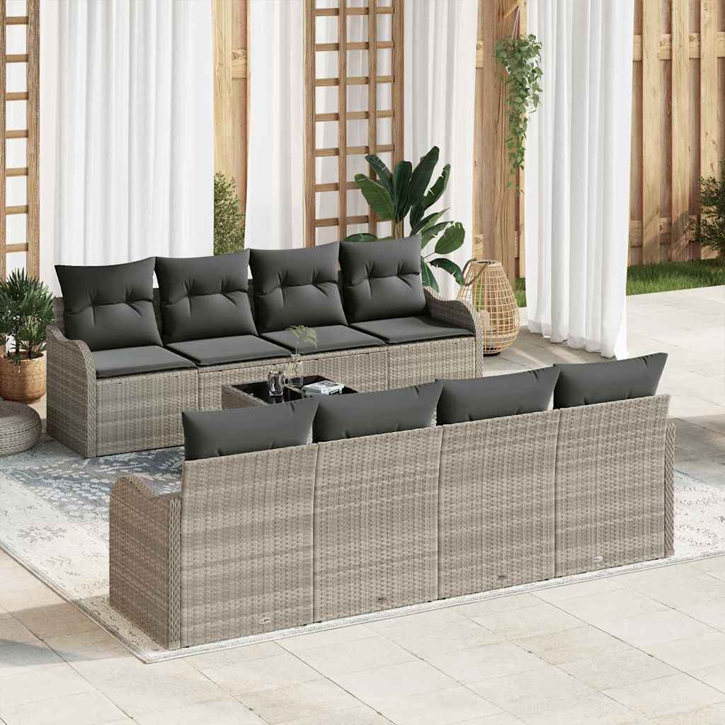 Havesofa Sæt Lysegrå 55 x 55 x 37 cm polyrattan