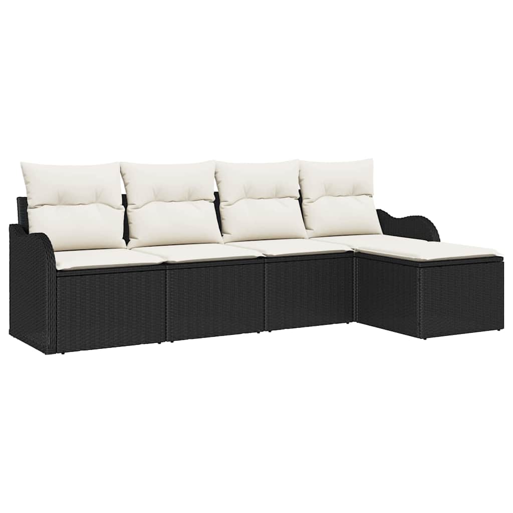 Havesofa Sæt Sort polyrattan