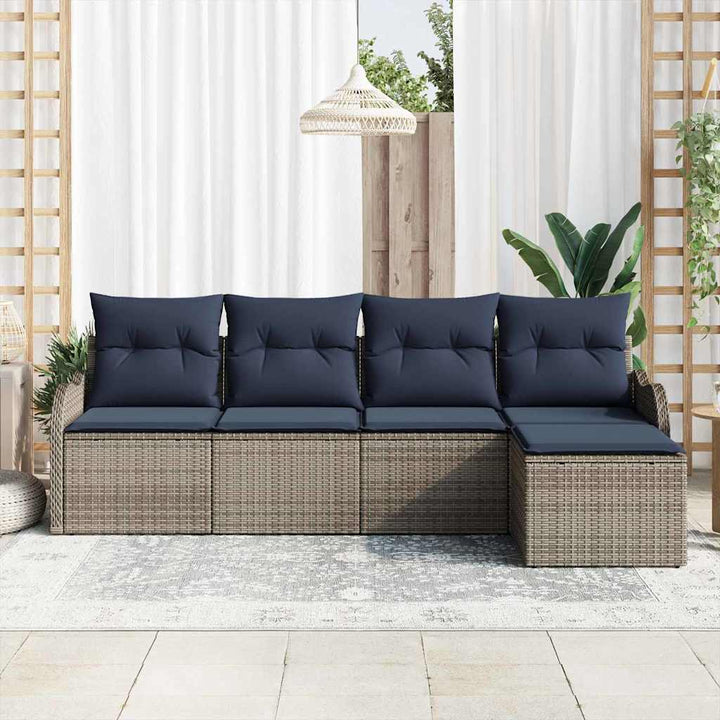 Havesofa Sæt Grå polyrattan