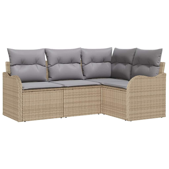 Havesofa Sæt 4 pcs Beige polyrattan