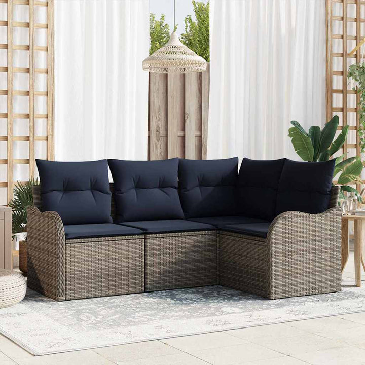 Havesofa Sæt Grå polyrattan