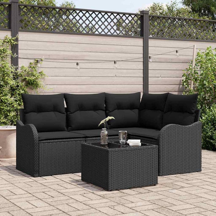 Havesofa Sæt Sort polyrattan