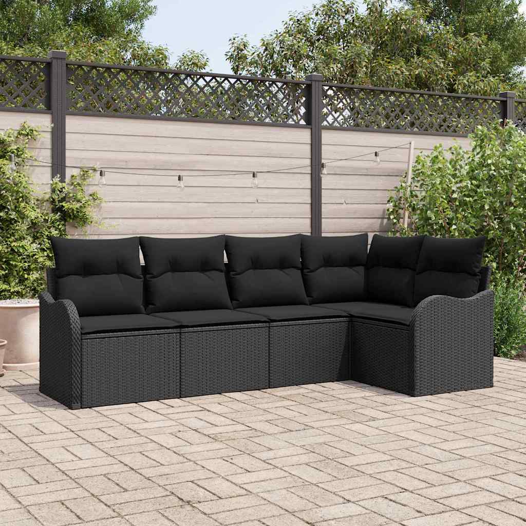 Havesofa Sæt Sort polyrattan