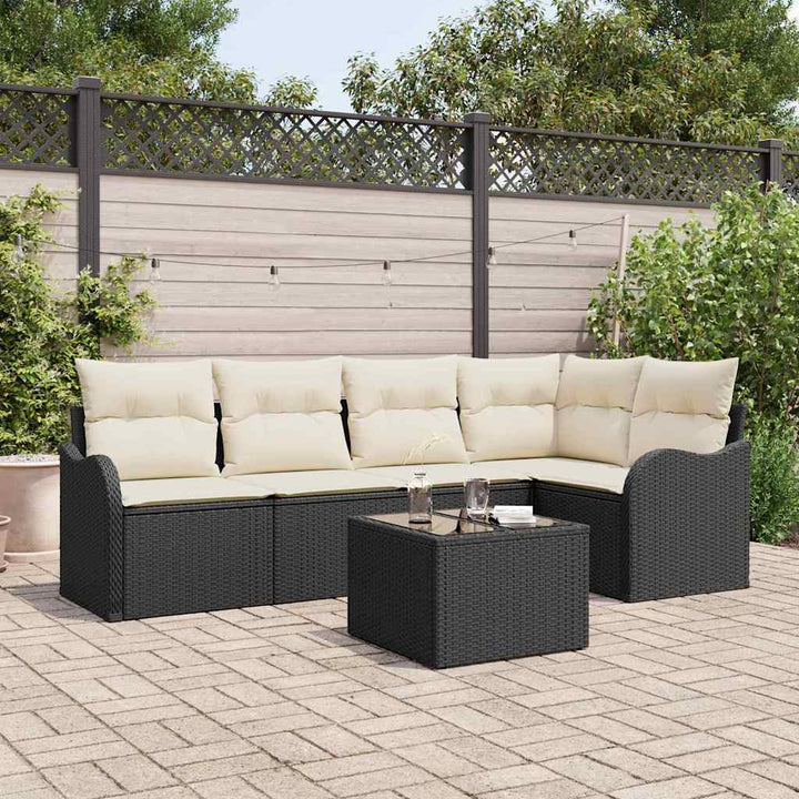 Havesofa Sæt 5 stk. Sort polyrattan