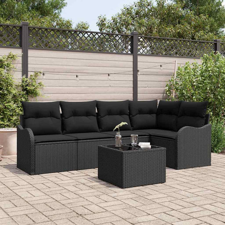 Havesofa Sæt Sort polyrattan