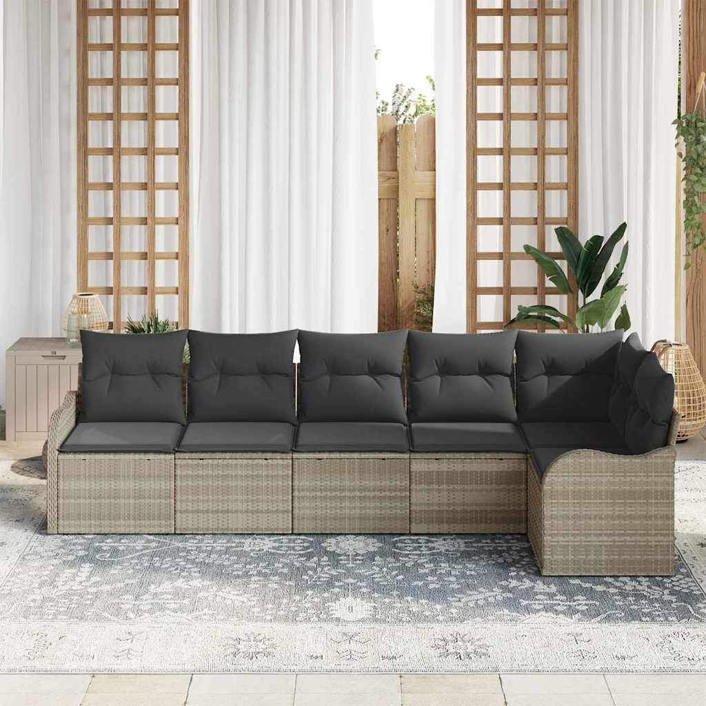 Havesofa Sæt Lysegrå polyrattan