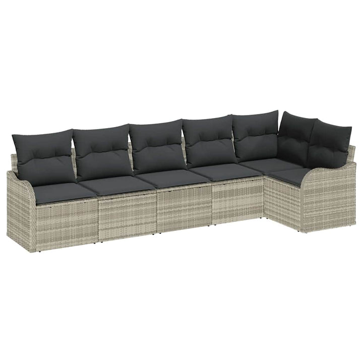 Havesofa Sæt Lysegrå polyrattan