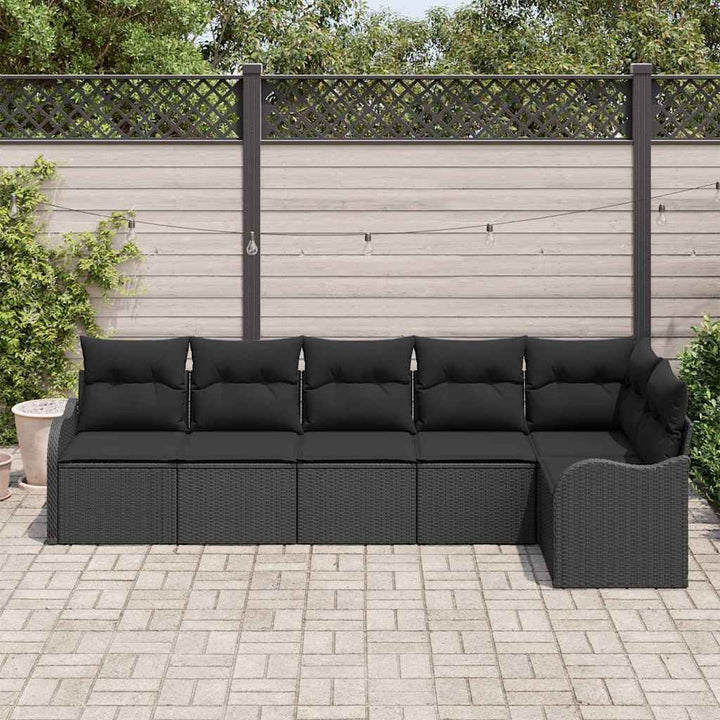 Havesofa Sæt Sort polyrattan