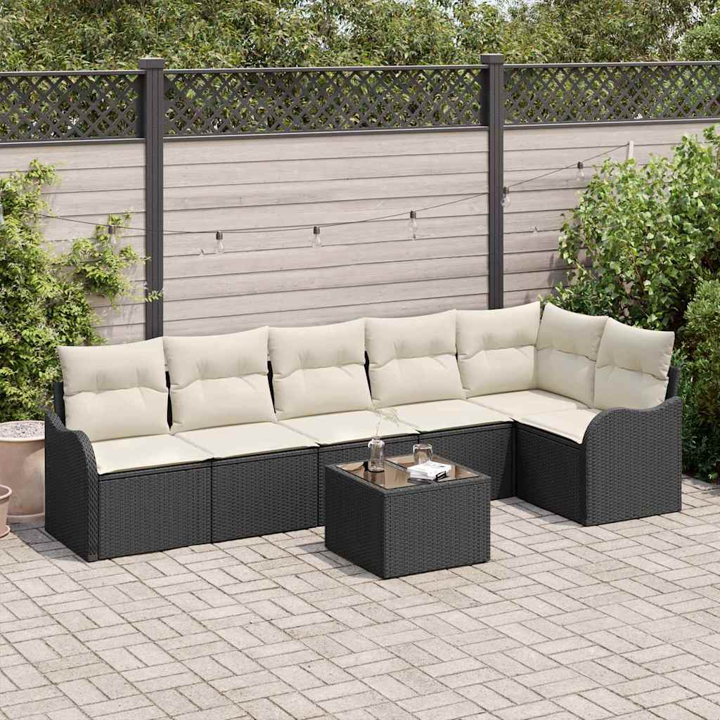 Havesofa Sæt Sort polyrattan