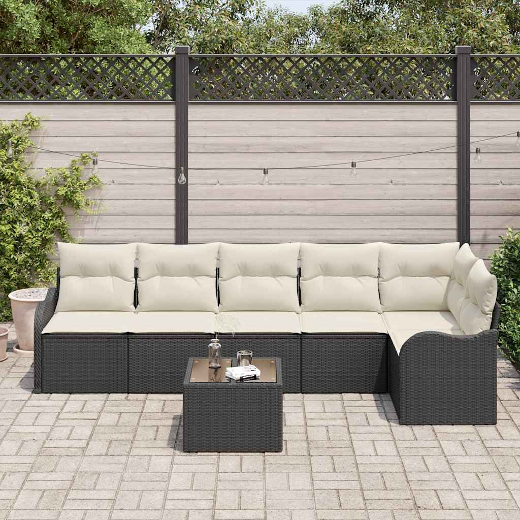 Havesofa Sæt Sort polyrattan