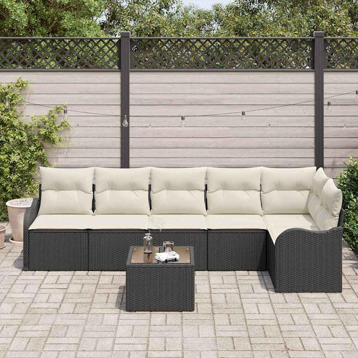 Havesofa Sæt Sort polyrattan