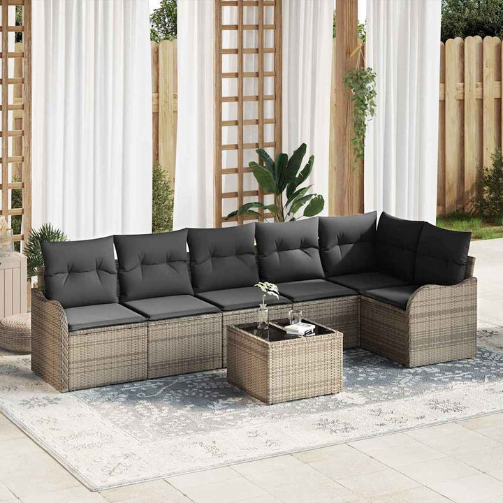 Havesofa Sæt Grå polyrattan